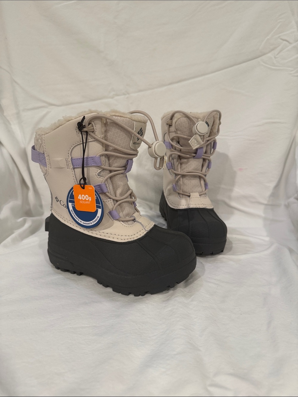 Kids Bugaboot Celsius Waterproof Snow Boots in Beige, Black & Lavender